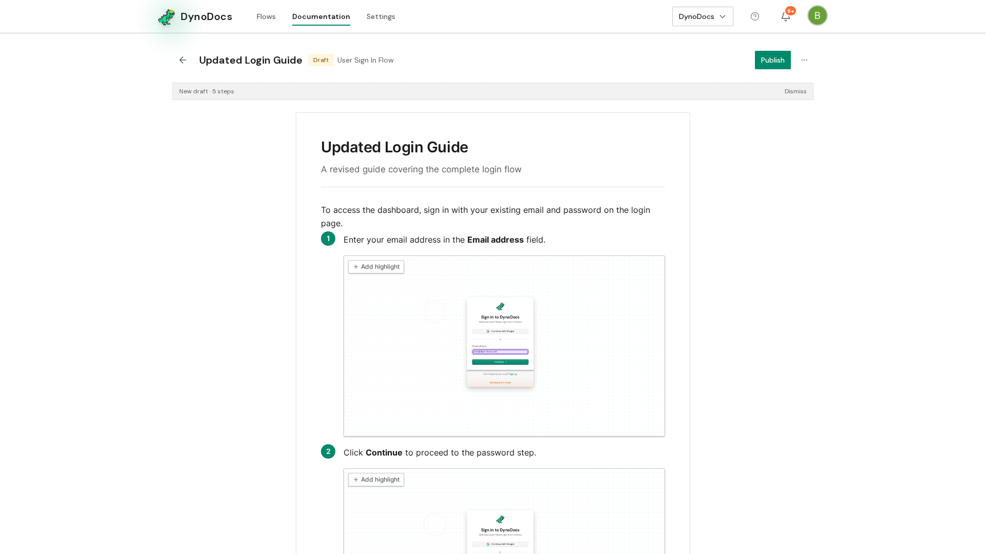 Step screenshot