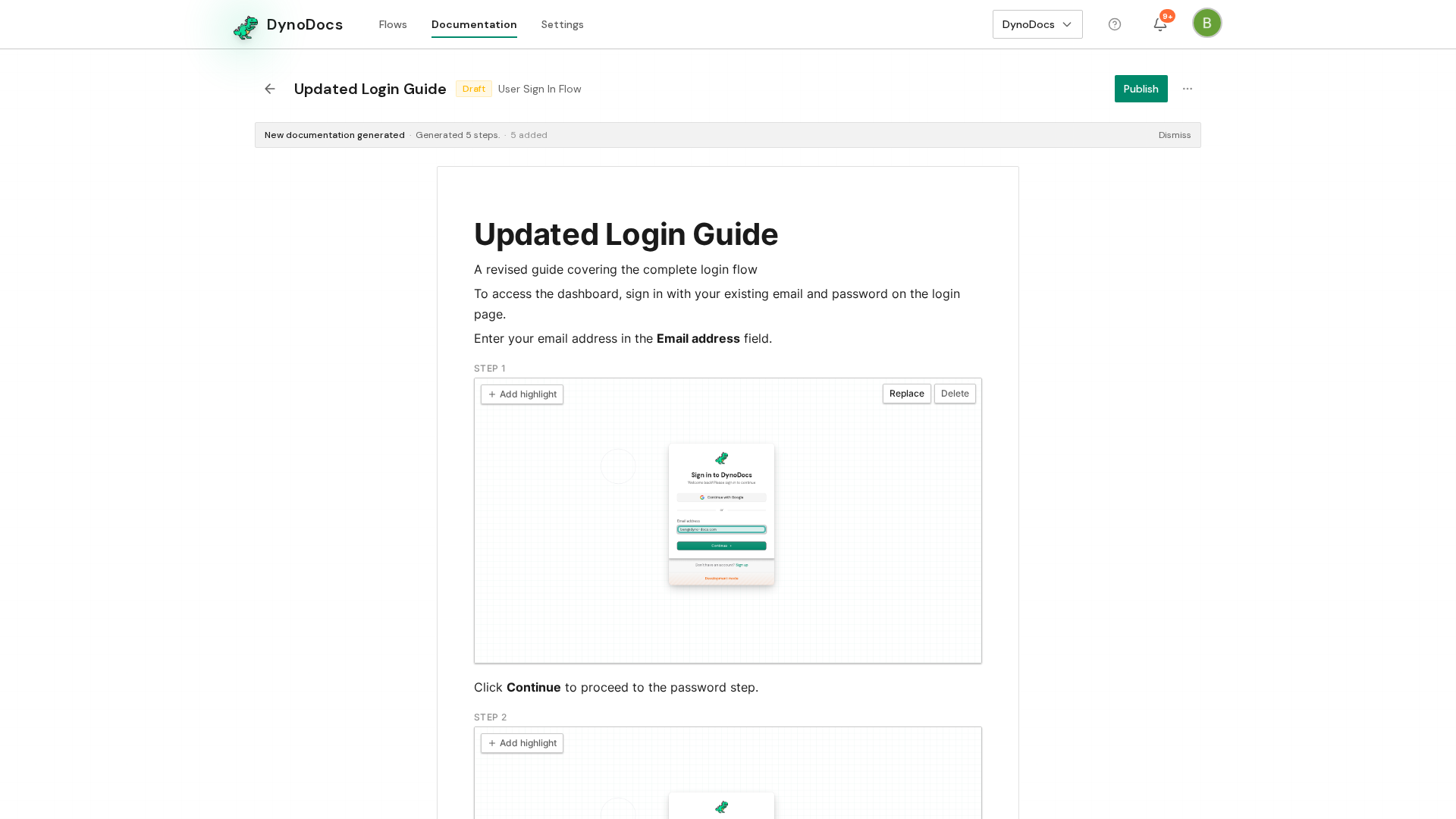 Step screenshot