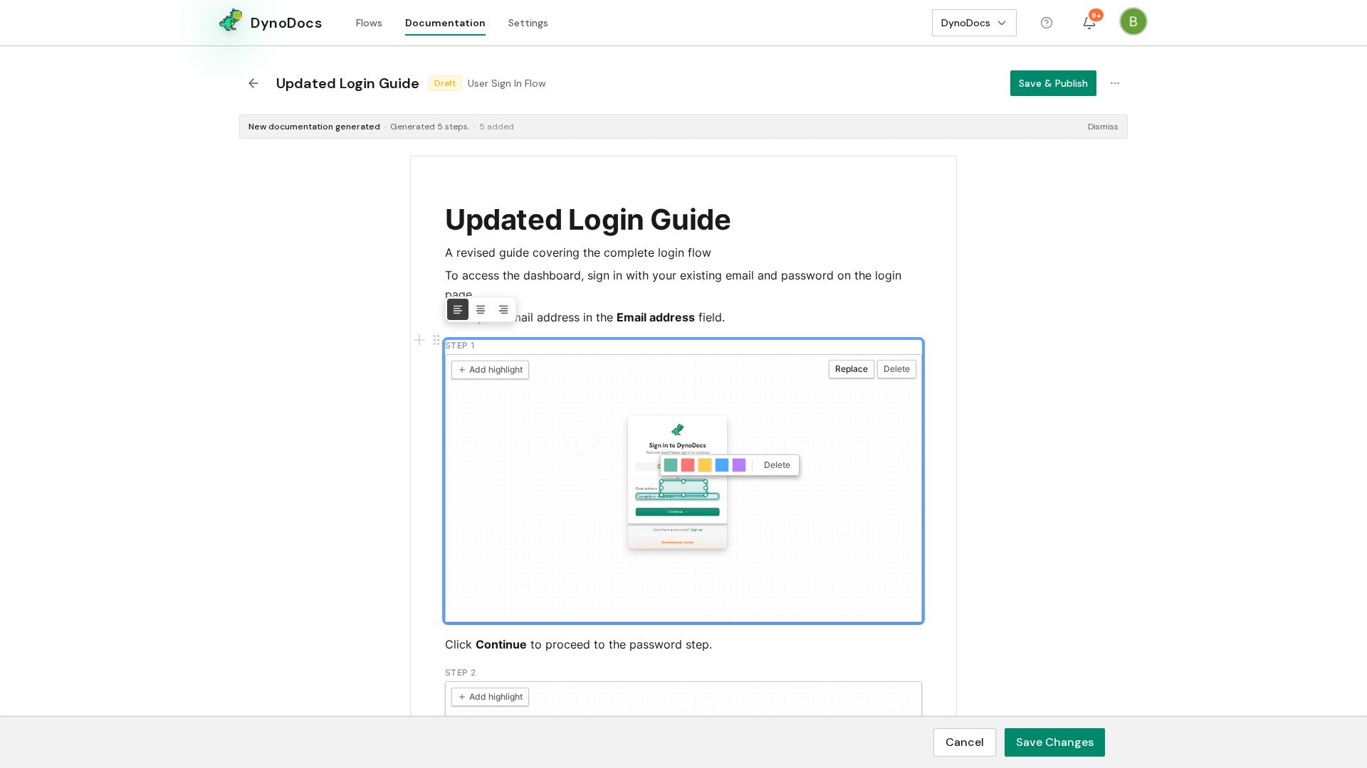 Step screenshot